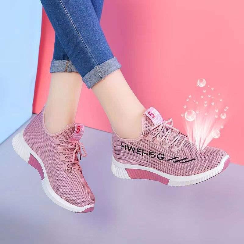 BOGO Spring & Autumn Women's Korean Style Versatile White Sneakers with Thick Soles