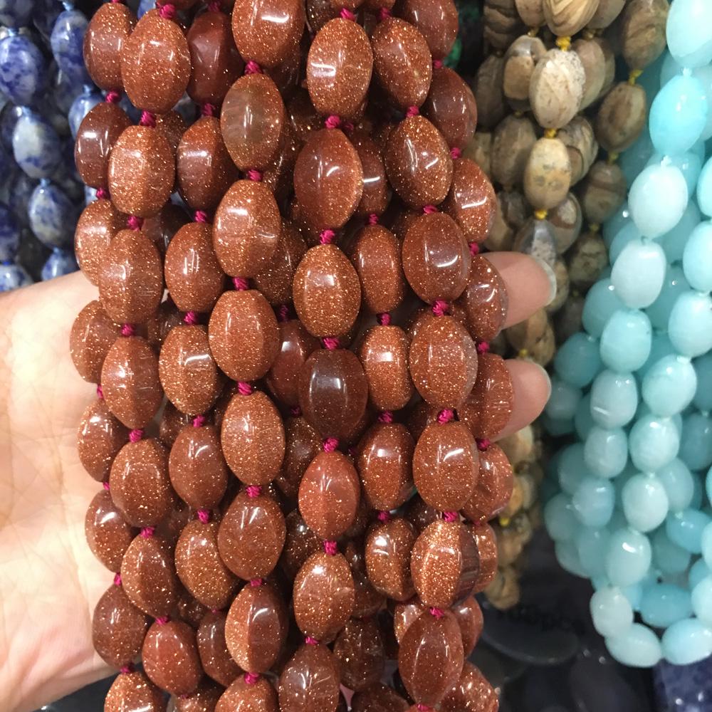 Dámský náhrdelník z přírodního kamene korálky ve tvaru olivy pro lásku romantický dárek