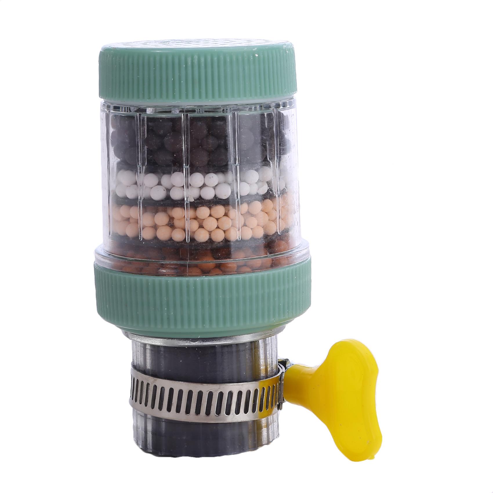 

Съемный моющийся шестислойный фильтр Смеситель Универсальный очиститель воды Бытовой фильтр для водопроводной воды Защищенный от брызг фильтр Душевая лейка зелёный