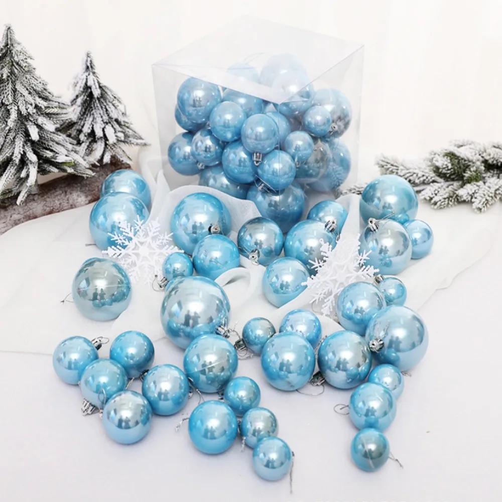 

Fashion 37pcs Christmas Ball Pearl Color 4/5/6/7/8cm Christmas Pendant Gift Crafts DIY Hanging Ornament Ball Outdoor Mixed озеро синий