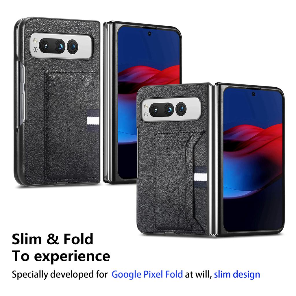 Anti-Staub-Mode-Cover-Ledertasche für Google Pixel Fold Pixelfold stoßfeste Kartenhalter-Schutzhüllen