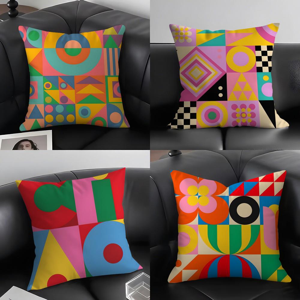 Geometric Patterns Luxury Cushion Cover Pillowcase Ultra Soft Skin Friendly Fabric Cloud Like Comfort Concealed Zipper