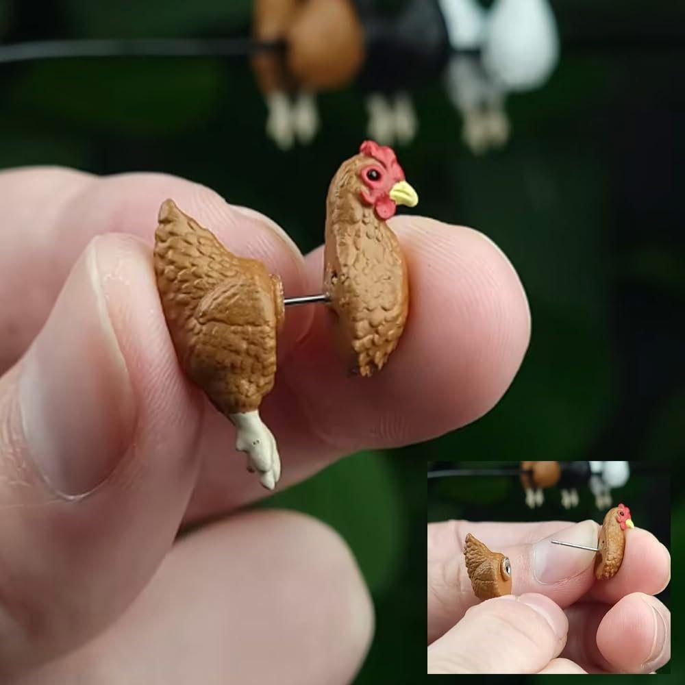 Elegant Hand Painted Chicken Earrings Farm Animal Jewelry Retro Earrings  Chicken Lovers