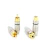 2 Type Gold Plated RCA Male or Female Jack Plug Socket Audio Video Locking Cable Connector Solder Non Solder Solder-Free Adapter