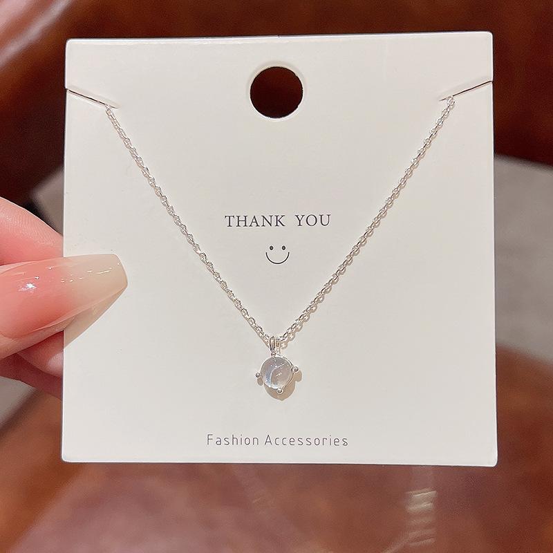 Light Luxury Niche Titanium Steel Necklace Women's Senior Design Sense Zircon Bow Clavicle Chain Neck Chain