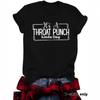 Summer Round Neck 3D Letters' THOAT PUNCH ' Print Top Fashionable Casual Short Sleeved Women's T-shirts