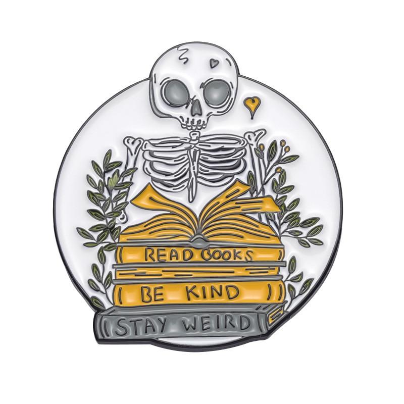 

Unique Skull Letter Brooch For Halloween Festivities Stylish Punk Metal Pin XZ8846