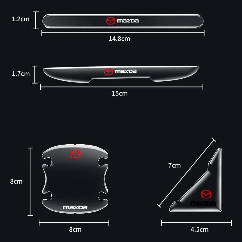 4PC Transparent Car Door Handle Sticker Decoration Protector Film For Mazda 2 3 6 8 Atenza CX-30 50 60 MX-5 CX-3 5 7 Accessories