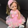 Realistic Princess 55 Cm Reborn Baby Girl Dolls Full Silicone Vinyl Body Bebe Reborn Doll Toys Birthday XMAS Easter Gifts