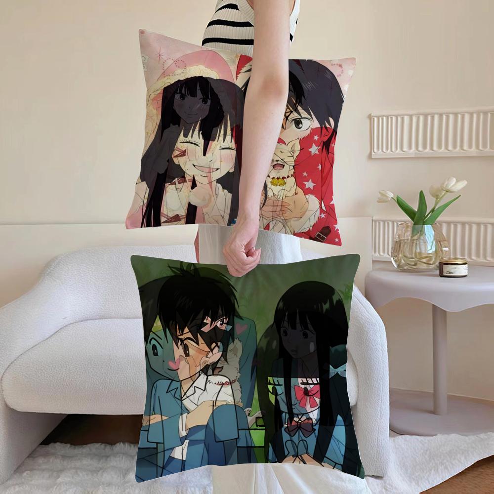KKimi Ni TTodoke Anime Kissenbezug Anti-Milben Kissenhülle Unsichtbarer Reißverschluss seidiger kurzer Plüsch Sofakissenbezug