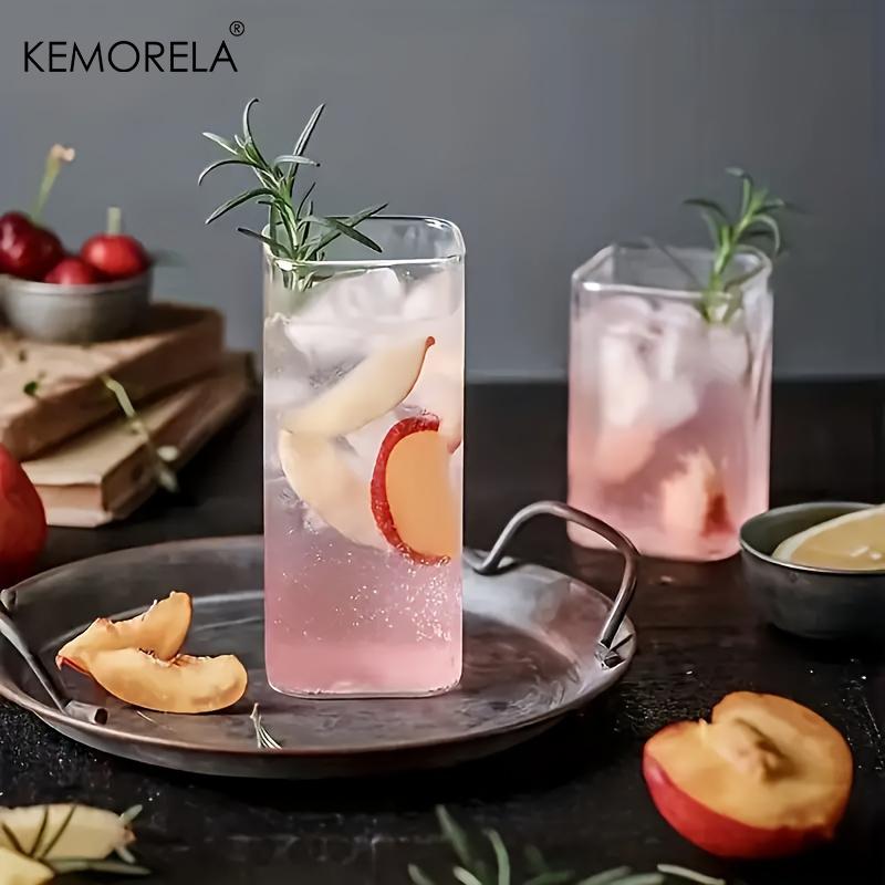 1 STK Kreatives Quadratisches Glas Transparent Kaltgetränk Große Kapazität Eiskaffee Milchtee Trinkbecher Rotweinglas Kaffeetasse
