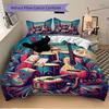 3pcs Music Instruments Bedding Cover Set, Fashion Classic Popular Print Bedding Set, Soft Comfortable, All - Season Use, For Bedroom, Guest Room127