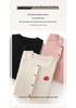 Women's 100% Pure Cashmere Cardigan with Colored Buttons, Round Neck, and Fruit Embroidery.
