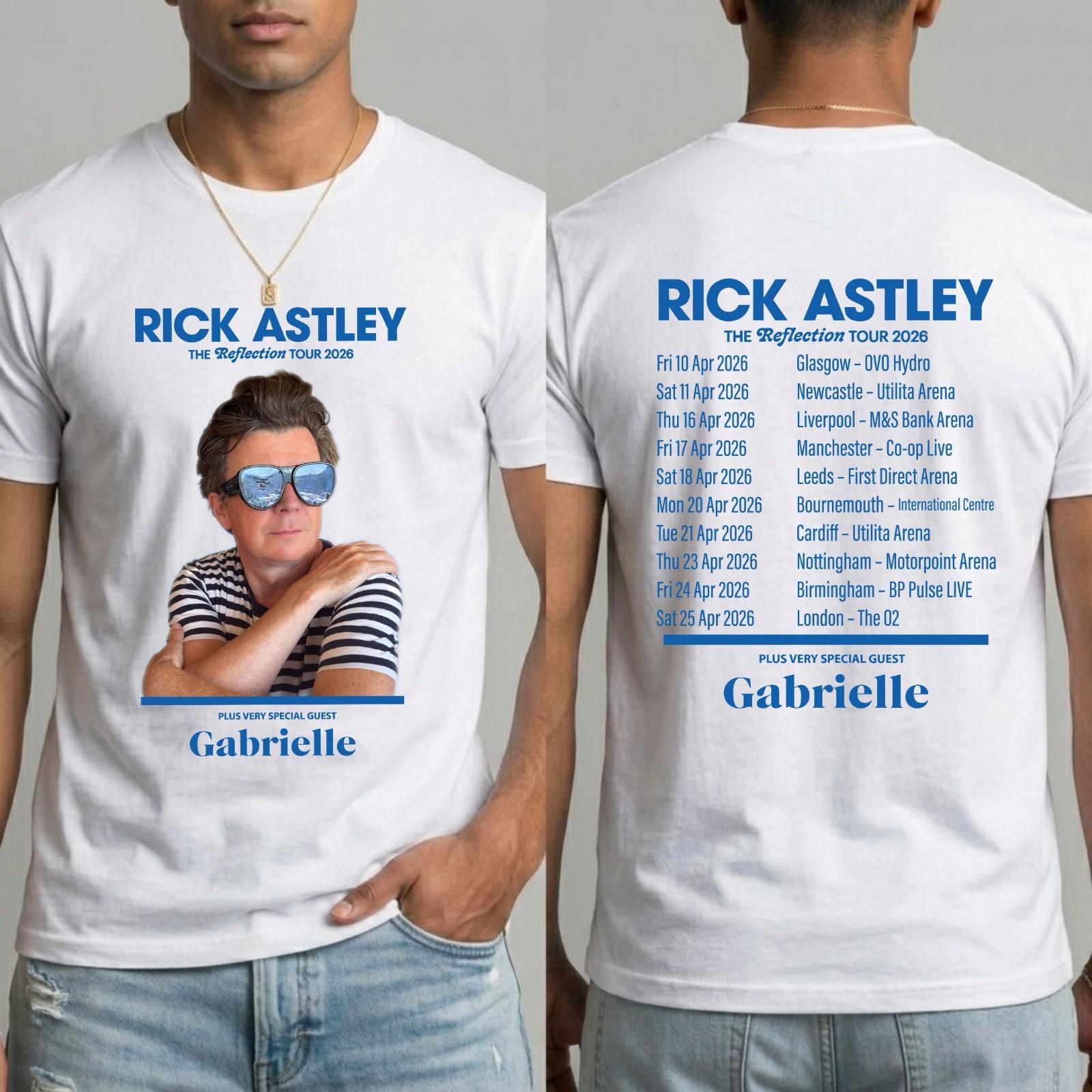 Rick Astley Reflection Tour 2026 T-Shirt Music Lovers Concert UK Gift Tee Top S разноцветный