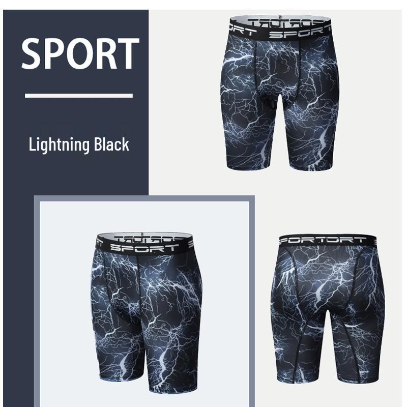 Men's Quick-Dry Elastic Swim Trunks - Tight Fit Boxer Briefs for Fitness and Beach