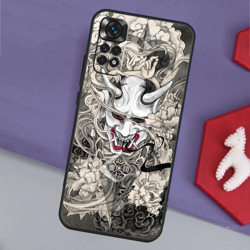 Samurai Oni Mask Funda For Xiaomi Redmi Note 13 14 Pro 12 11 9 10 9S 10S 11S 12S Redmi 14C 10C 12C 13C Case