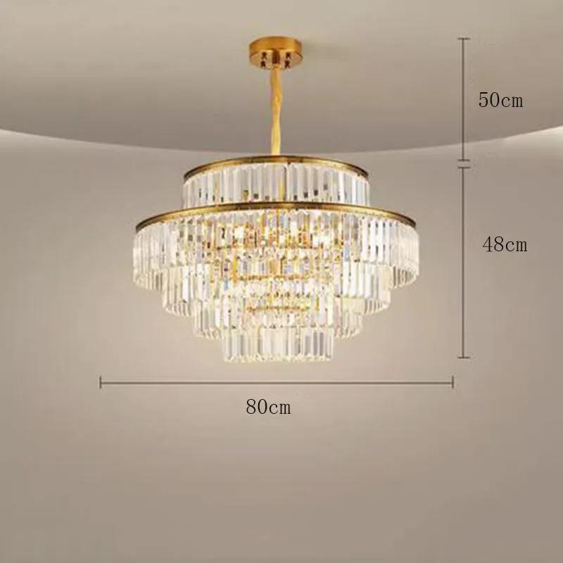 Modern living room chandelier luxury LED crystal pendant light American restaurant pendant light Home lighting Lamps for room