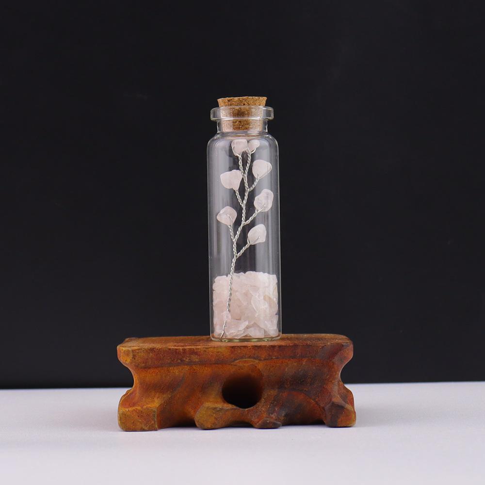 Seven-Color Gemstone Tree in Glass Bottle - Natural Crystal Specimen Craft