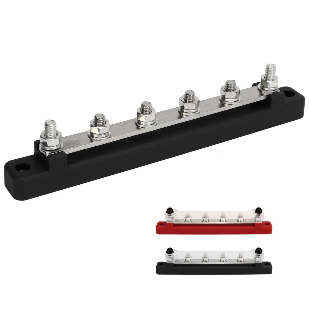 Power Distribution Block M6 Screw 6 Terminal Bus Bar DC 12V‑48V 150A for Automobile Boat