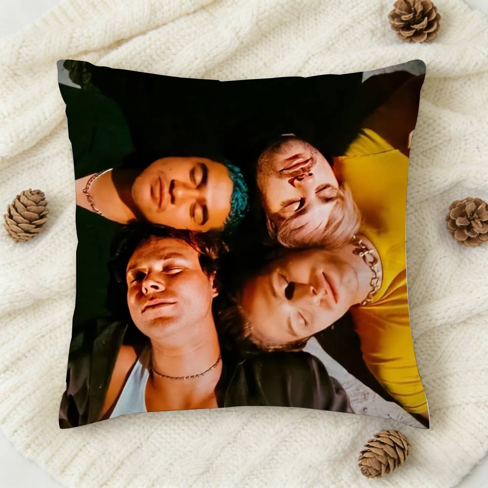 SOS SSeconds of SSummer Doublesided Printed Square Decorative Cushion Cover for Sofa Living Room Home Decor