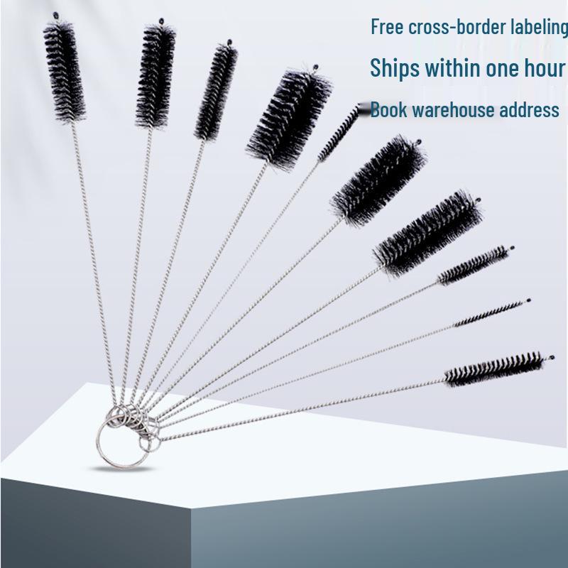 10-Piece Nylon Straw Cleaning Brush Set for Cross-Border Labeling