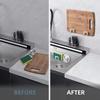 Metal Self Adhesive Hook Sink Sponge Storage Holder Kitchen Holder Stainless Steel Sink Lid Dish Rack Kitchen Wire Rag Organizer Cup Holders 5