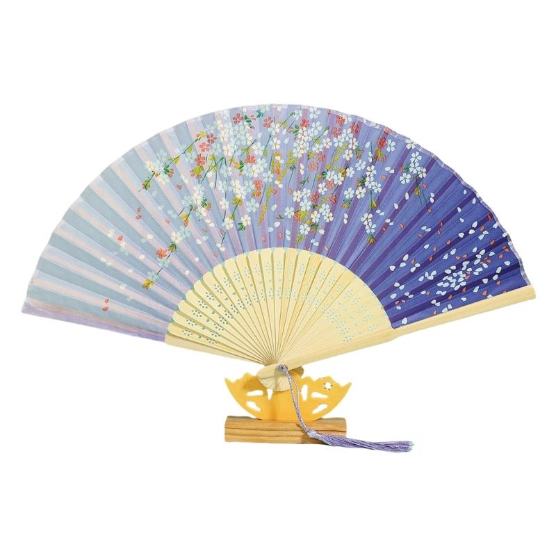 

Винтажные цветочные узоры, складной веер с рисунком бабочек, из шелковой ткани, портативные охлаждающие аксессуары, ручной веер для женщин, девушек, подарок