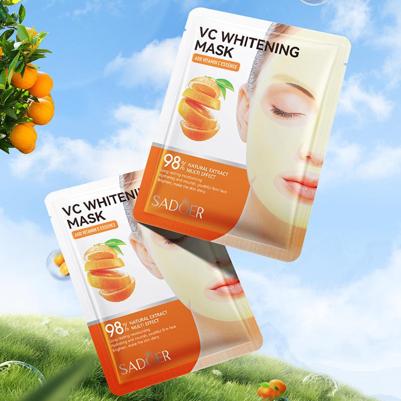 3 Stück Maske 25g SADOER Aloe Vera VC Feuchtigkeitsspendende und Hydrierende Verjüngende Masken-Patch-Packung