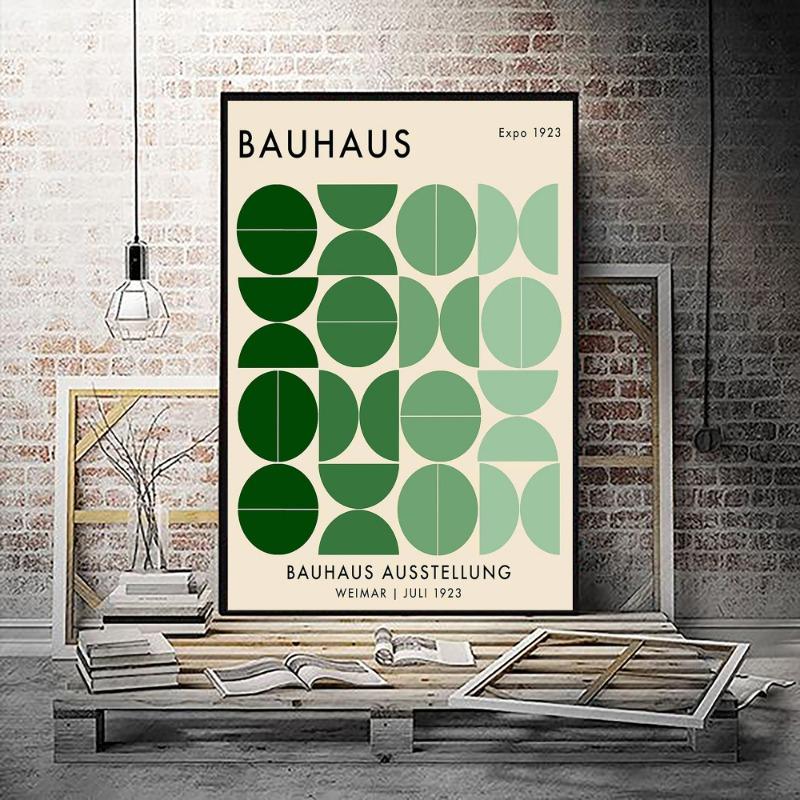 Modernist Bauhaus Geometric Canvas Vintage Posters Sticky Vintage Room Home Bar Cafe Decor Kawaii Room Decor