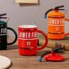 480ML Funny Fire Extinguisher Mug Office Living Room Outdoor Personality Tea Cup Male Female Student Couple Ceramic Cup