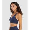 Gymshark Vital Seamless V Neck Sports Bra heaVy Blue  Marl B3a4k Ucw7