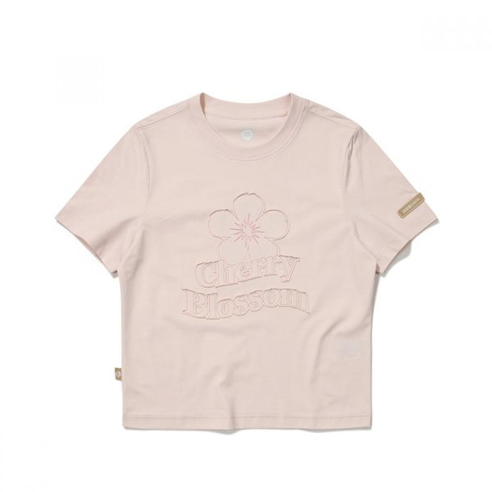 Bbc EarTh STiTch CuToff ShorT Sleeve T shirT  lighT Pink 085