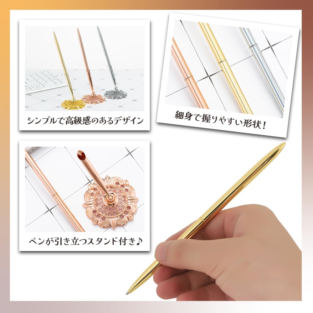 TKY Pix de Recepție Pix de Birou Suport pentru Pix Memo de Birou Hotel Pix cu Bilă Suport pentru 1 Pix Recepție (Argint)