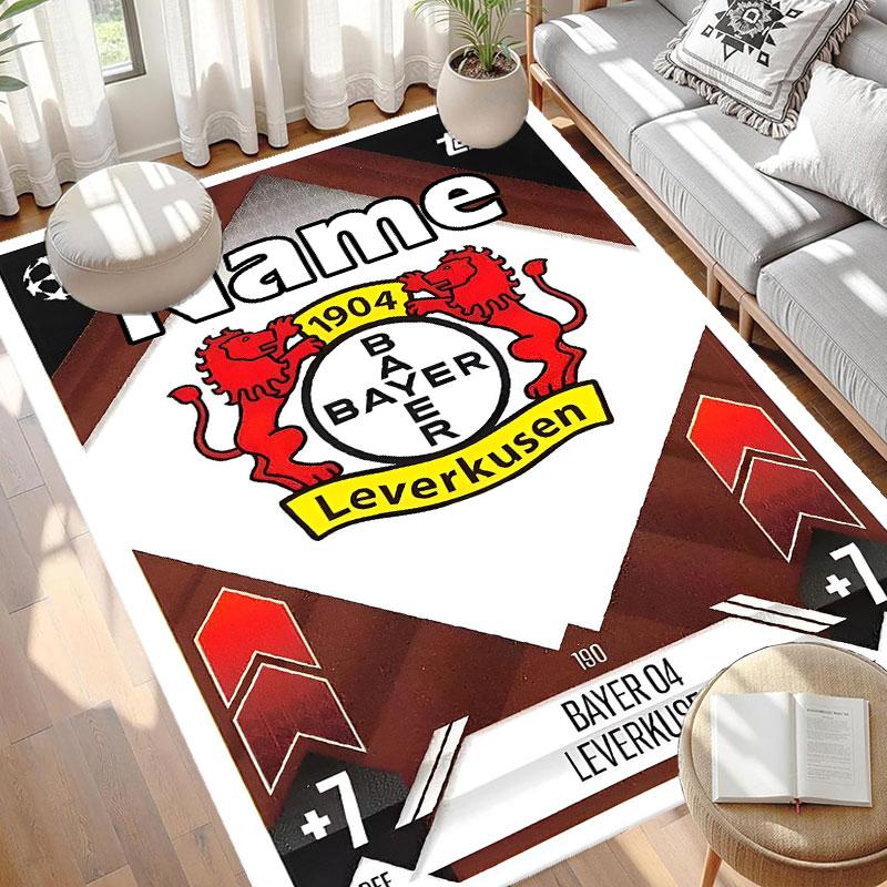 Custom Name Personalized Bayer 04 Leverkusen Print Carpet, Versatile Home Decor Rug, for Playroom, Apartment, Balcony, Entryway, Hallway Gift