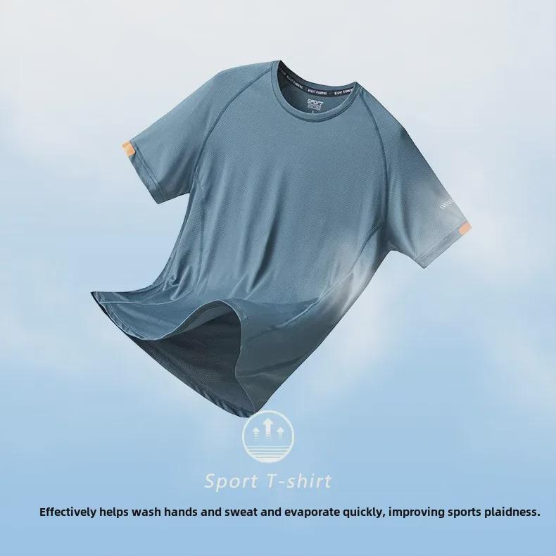 Men's Large Quick-Dry Outdoor Sports T-Shirt - Summer Short-Sleeve with Group Printing