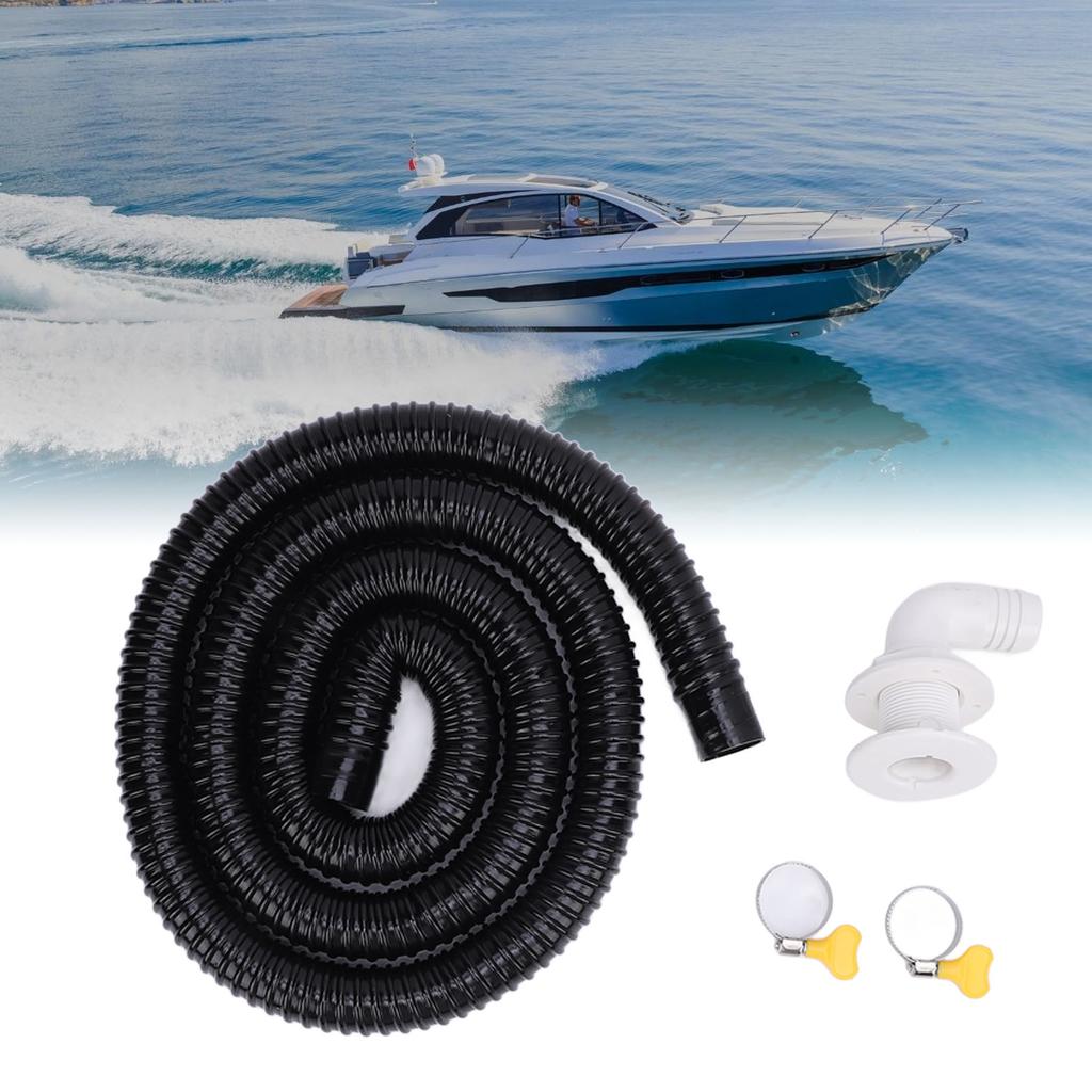 Boat Bie Installation Kit Efficient Marine Bie Drainage System with Flexible Thicken Pipe Clamps and Elbow Connector for 1100GPH Bie Pump