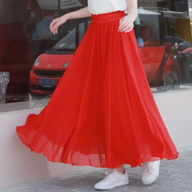 Petite White Chiffon Double-Layer Fairy Beach & Dance Skirt