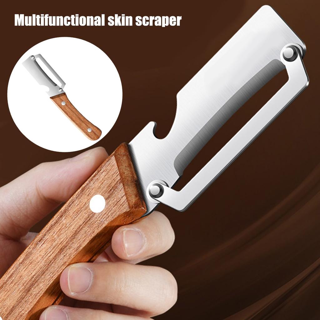 Stainless Steel Peeler Wooden Handle For Peeling Slicing Fruits Vegetables Durable Smooth Operation Peeler Kitchen Accessories