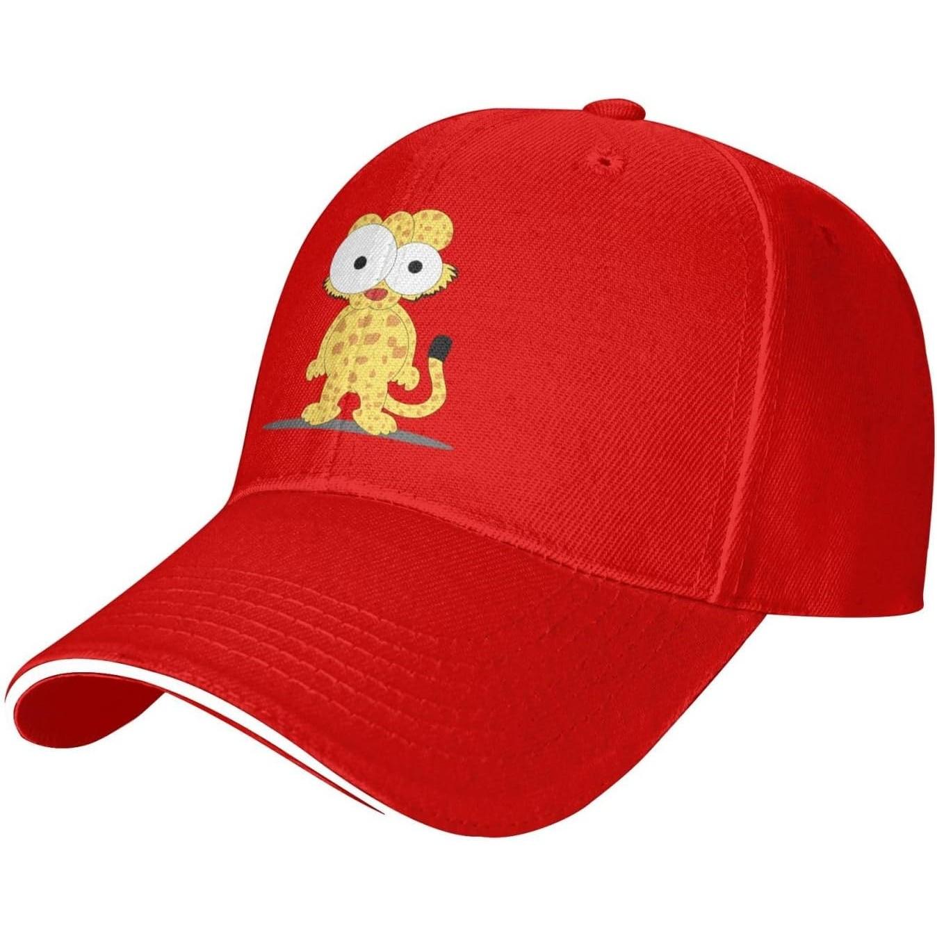 Cute Cartoon Leopard Print Baseball Cap Polyester Adjustable Sun Hat Casual Golf Cap Adjustable