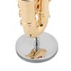 Miniature Alto Saxophone Replica with Stand and Case, Gold-Plated Instrument Model Decor
