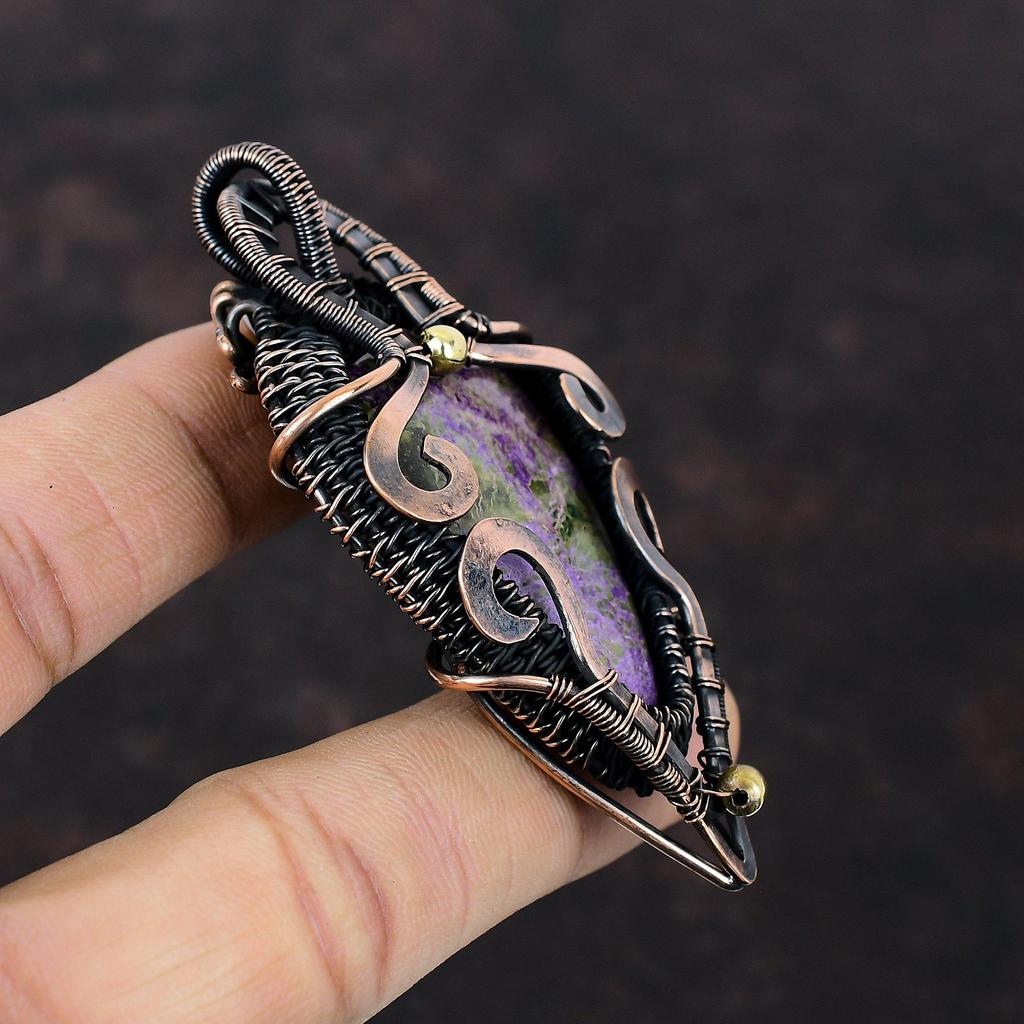 Purpurite Pendant Copper Wire Wrapped Pendant Handmade Jewelry Natural Gemstone Pendant Unique Style Pendant Anniversary Gift Copper Jewelry