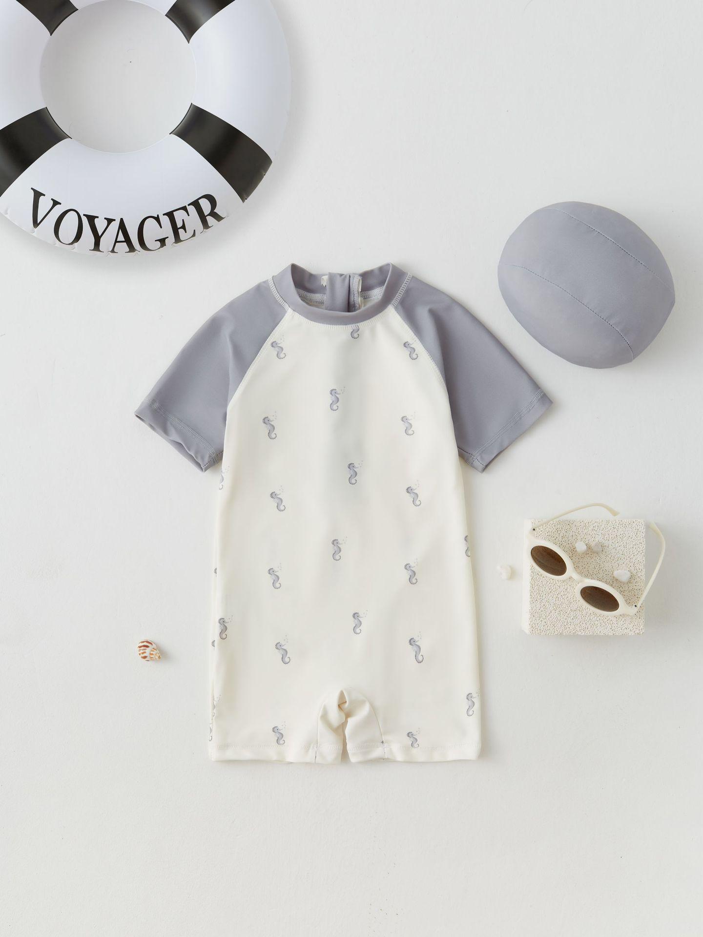 

Детский милый быстросохнущий летний купальник с морским коньком для мальчиков, цельный пляжный костюм для малышей 100 cm