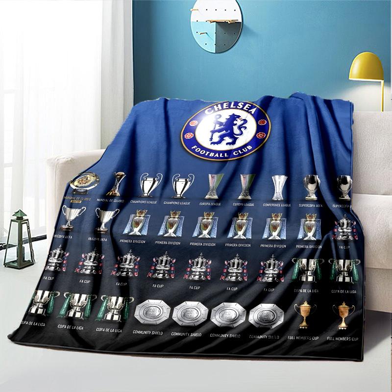 Football club.C Pattern Blanket for Home Decoration, Bed, Sofa, Car Travel, Camping, Suitable for All Seasons, Birthday Christmas Gift