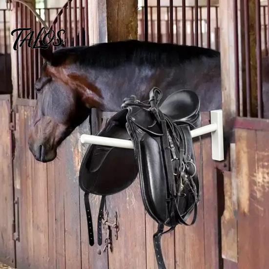 Heavy Duty Saddle Rack Portable Horse Rack, Hangs On Stall Walls or Doors, No Drill Metal Removable Holder, Hanger for Western English Storage