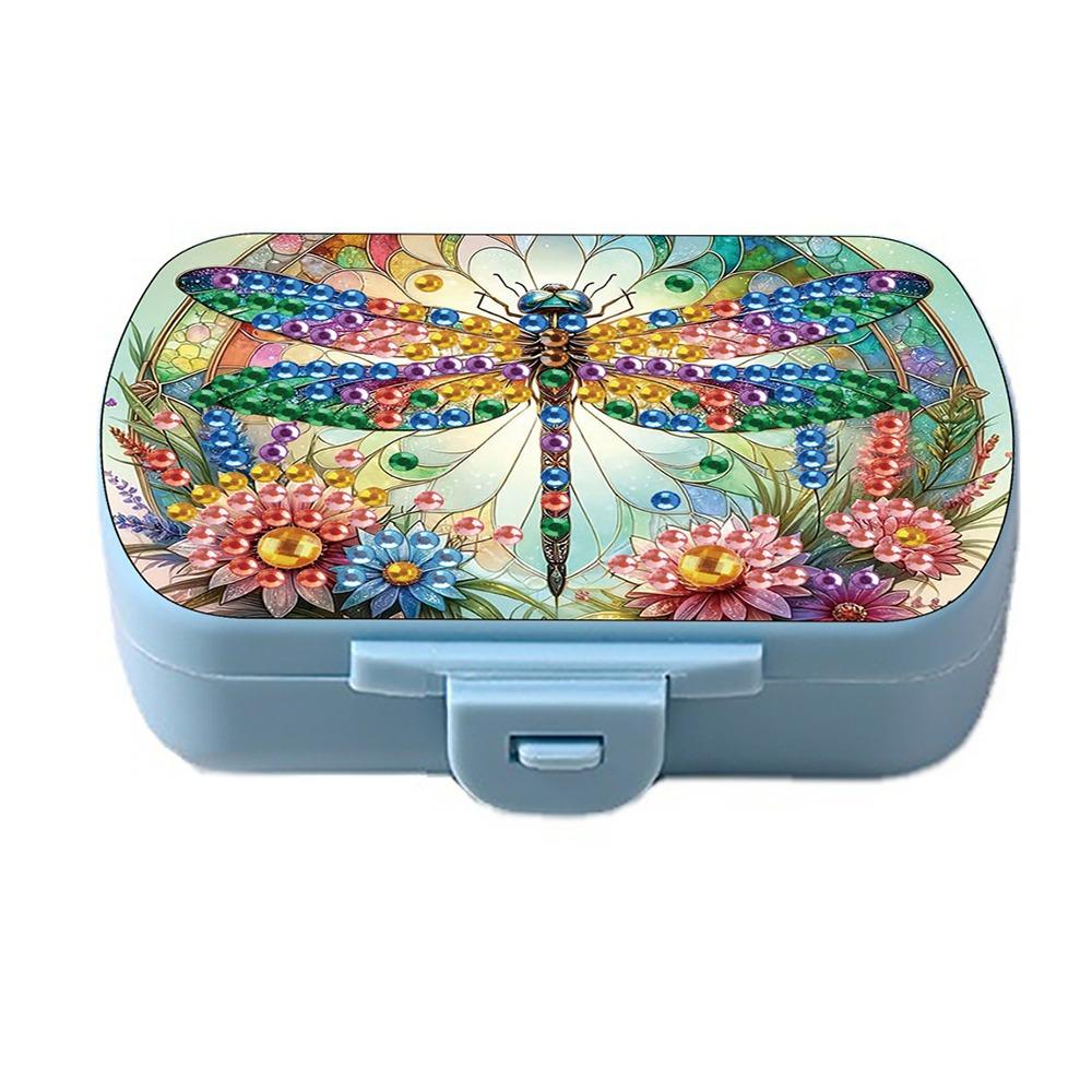 Mini 6 Grid Diamond Painting Pill Case Classification Storage Moisture-proof Pill Dispenser Portable Drug Storage Box
