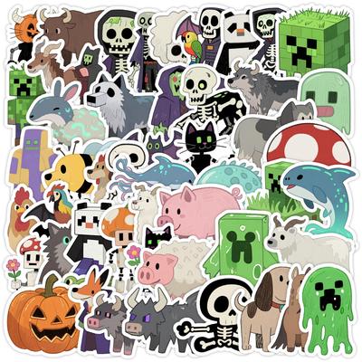 50 Minecraft Hry Graffiti Nálepky Hrnček na Vodu Mobilný Telefón Vodotesné Dekoratívne Nálepky Kreatívne Pixelový Štýl Nálepky
