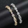 Geometric T-Shaped Water Drop Bracelet with Secure Spring Clasp Iced Out Zirconia Hip Hop Jewelry for Men Women
