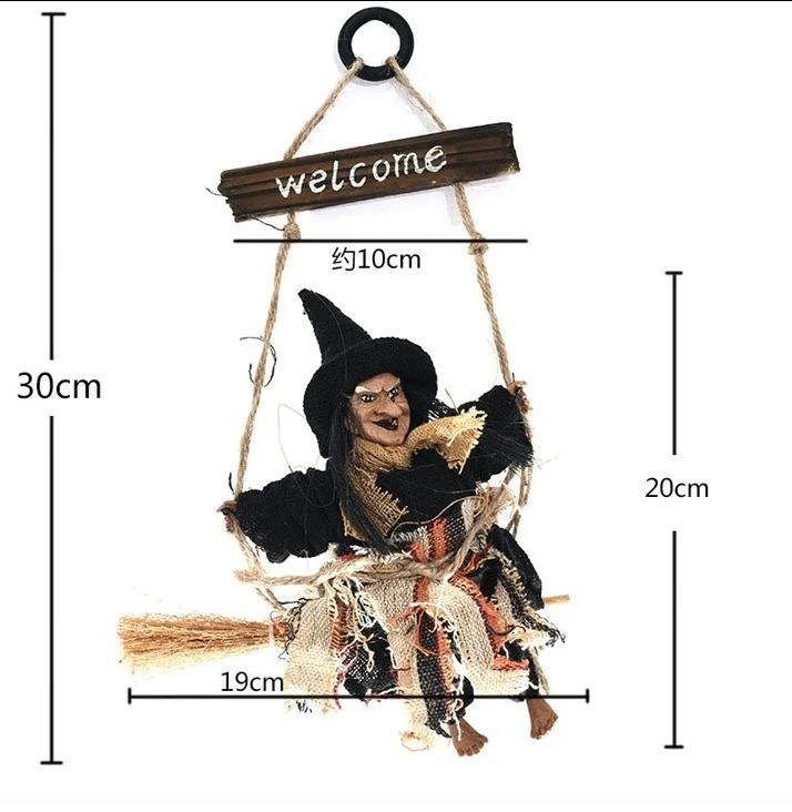 Witch Dolls Hanging Decor Ghost Witch Horror Scary Hanging Ghost Flying Witch Pendant Halloween DIY Party Ornaments Halloween