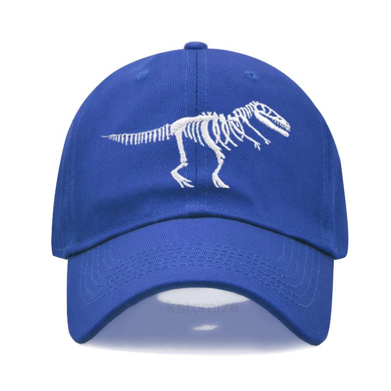 Dinosaur Skeleton Embroidered Baseball Cap for Women Men Fashion Adjustable Soft Cotton Dad Hat Unisex Classic Golf Caps