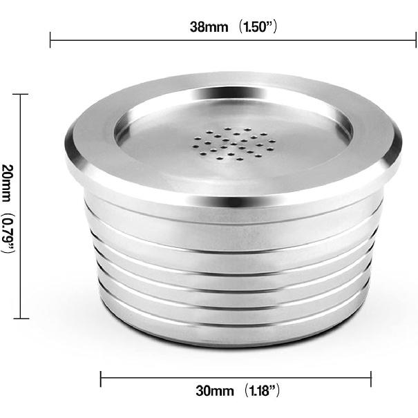 Reusable Coffee Capsules, Stainless Steel Delta Q Espresso Pods Foil Lids For Delta Q Coffee Pods Coffee Pod With Spoon Brush Fit For Q Ndiq7323
